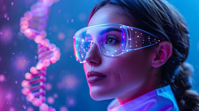 Scientist with vials in pharmaceutical research for cell and virus cure using dna sequencing