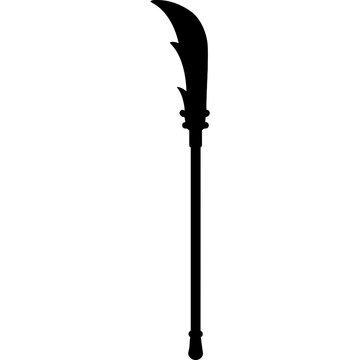 Black silhouette of guan dao weapon