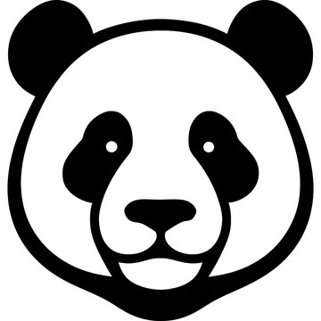 Minimalistic black panda head silhouette