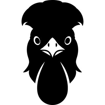 Minimalistic umbrellabird head silhouette