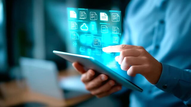 Document Management System DMS interface display enterprise resource planning ERP dashboard digital workflow sharing platform asset content management online backup files