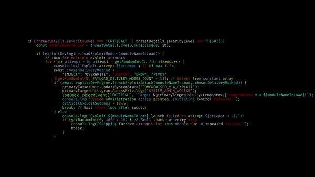  Many rows of code of programming script and PASSWORD FOUND at the End on black background