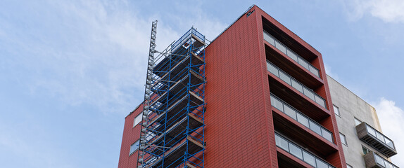 High rise residential building of flats with cladding being replaced with fire resistant materials