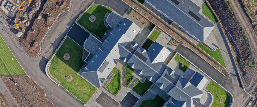 Luxury housing development in rural area of Renfrewshire in Scotland