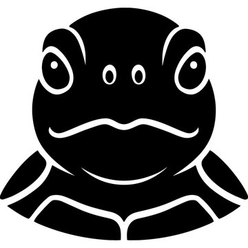 Minimalistic black turtle head silhouette