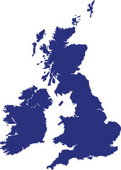 United Kingdom map illustration simple flat vector design isolated on white background