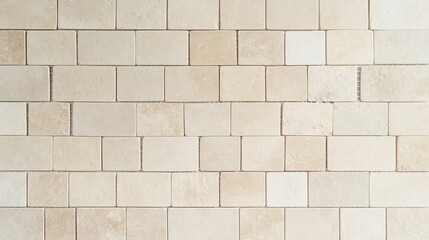 Naklejka premium Beige Square Tiles Background Texture, Mosaic , Interior