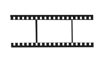 Horizontal Cinema Film Strip Overlay with Two Blank Frames