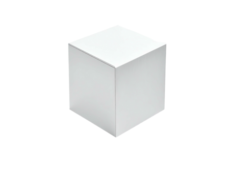A perfectly rendered isometric cube in pristine white, subtly shaded with soft gradients - Powered by Adobe