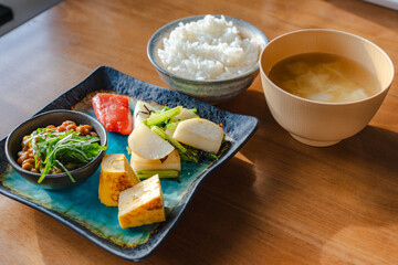 Healthy Japanese breakfast set
