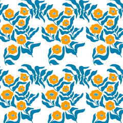 Obraz premium Floral minimal pattern background (wallpaper motif)