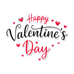 Vector illustration of Valentines Day Calligraphy Banner with Hearts