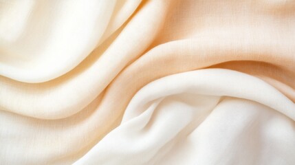 Wrinkled Abstract Fabric in Cream and Peach Gradient, textile , texture