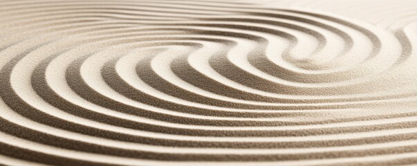 Naklejka premium Zen Garden Sand Waves Minimalist Tranquility, Relaxation , Therapy