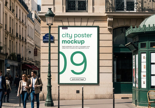 Urban city poster mockup