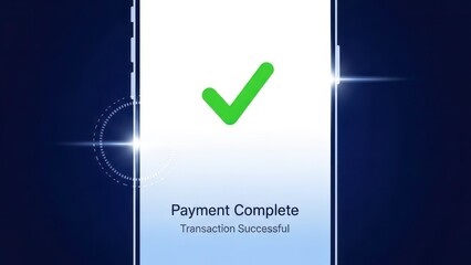 Mobile Payment Complete Transaction Successful Screen Interface.