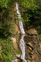 Waterfall in the park of the city of Borjomi in Georgia, October 2025.