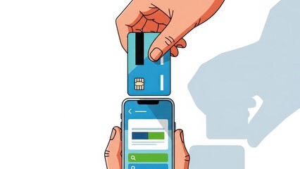 Online Payment Transaction with Credit Card and Smartphone.