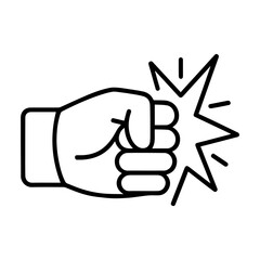 punch vector line icon on a white background Vector line icon on a white background