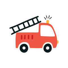 Red fire truck emergency vector illustration