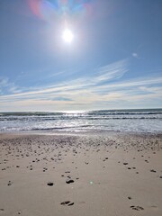 footprints on the beach