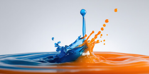 Blue Column and Orange Splash Collision
