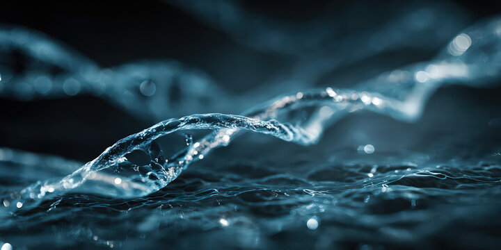 Abstract Twisted Blue Lines Resembling DNA Structure