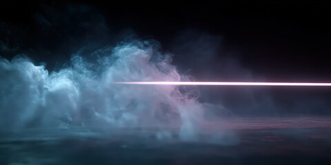 Abstract colorful iridescent water splash with falling drops and ripples