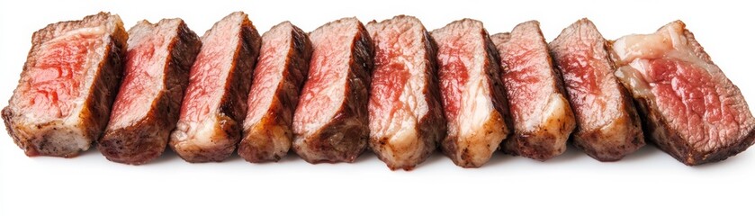 Fototapeta premium Perfect Sliced Beef Steak, medium rare, isolated ,steak ,beef