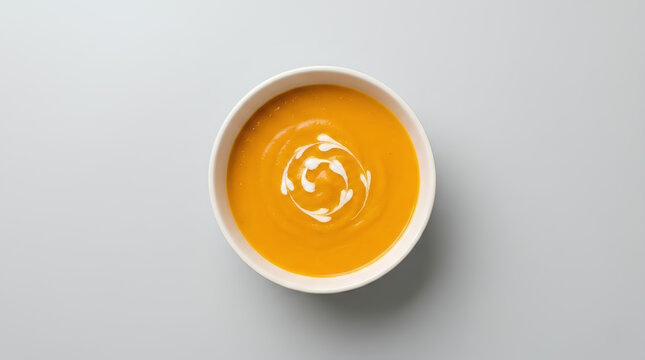 Overhead View of Vibrant Vegan Cream Soup