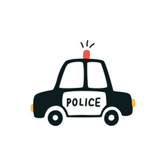 Police car. Official patrol car for the theme of law enforcement, security, police and emergency services