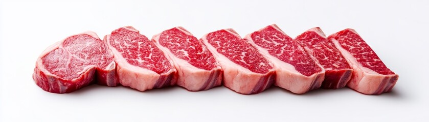 Raw Ribeye Steaks Fresh Cuts of Meat, Marbling ,Beef