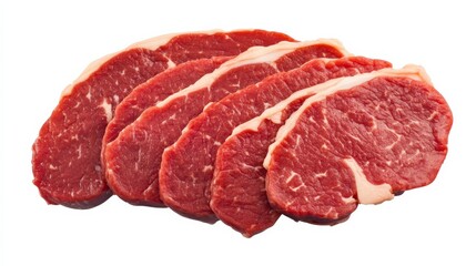 Fototapeta premium Raw Steak Slices Fresh Cuts for Grilling or Cooking, meat , protein