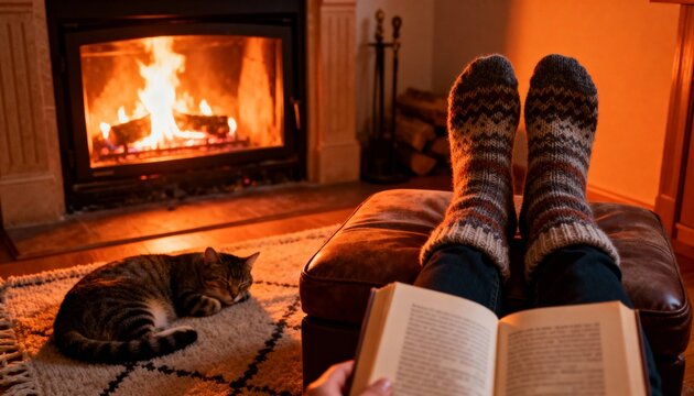 Macro close-up of hot chocolate mug with whipped cream and candy cane against bokeh Christmas lights