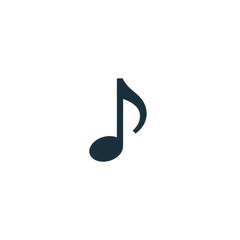 A high-quality minimalist musical note icon designed in a flat black-and-white style with clean geometric lines. This simple and modern audio symbol is perfect for mobile apps, music platforms, UI/UX 