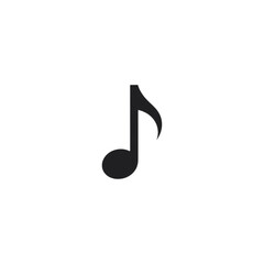 A high-quality minimalist musical note icon designed in a flat black-and-white style with clean geometric lines. This simple and modern audio symbol is perfect for mobile apps, music platforms, UI/UX 