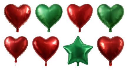 PNG Colorful heart star balloons, transparent background