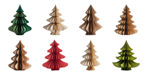 Colorful paper Christmas trees