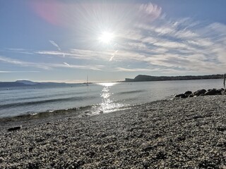 coastal view of lake garda in the morning