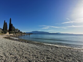 coastal view of lake garda in the morning