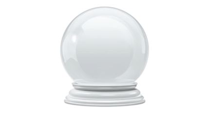 Glass sphere for fortune telling, foreseeing future, magic predictions, revealing prophecies, or custom snow globe designs, transparent background, png