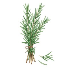 Fototapeta premium Fresh rosemary sprigs tied together for culinary use in cooking or garnishing dishes