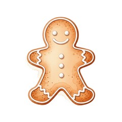 Homemade gingerbread man cookie decorated with icing, perfect for holiday celebrations and festive gatherings in winter
