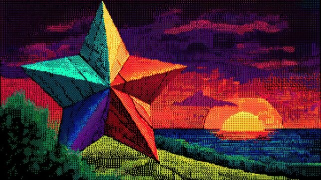 retro lone star, get the texas lone star in a retro arcade look with pixel-perfect -bit colors, crt screen glow, and nostalgic s gaming vibes