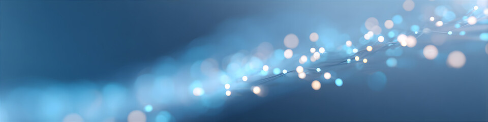 Abstract digital network connection with many blue lights. Modern internet technology background for cloud service and 5G concepts.