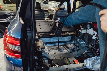 3D scanning of car interior with handheld scanner for CAD modeling custom part prototyping and...