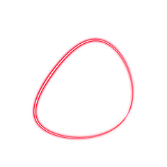 modern glowing red neon shape graphic element with transparent background