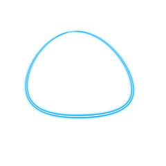 abstract glowing blue shape graphic element with transparent background