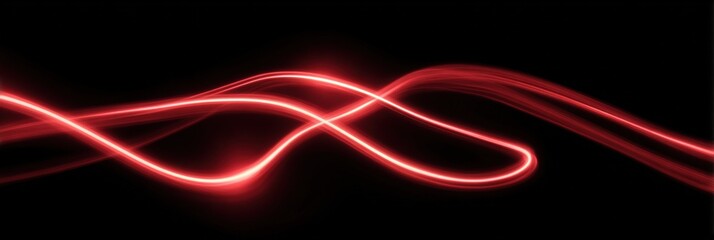 Glowing red light trails on black background