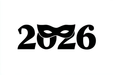 Carnival 2026: A visual invitation to a masked ball, where the elegance of a masquerade mask elegantly adorns the year's numerals, beckoning anticipation and intrigue.
